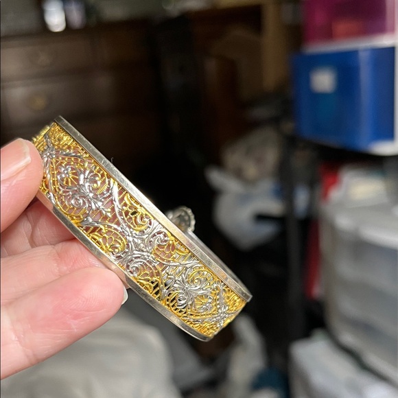 Vintage 1920 Art Deco JJ WHITE Bracelet with Pink Accent - Picture 3 of 5